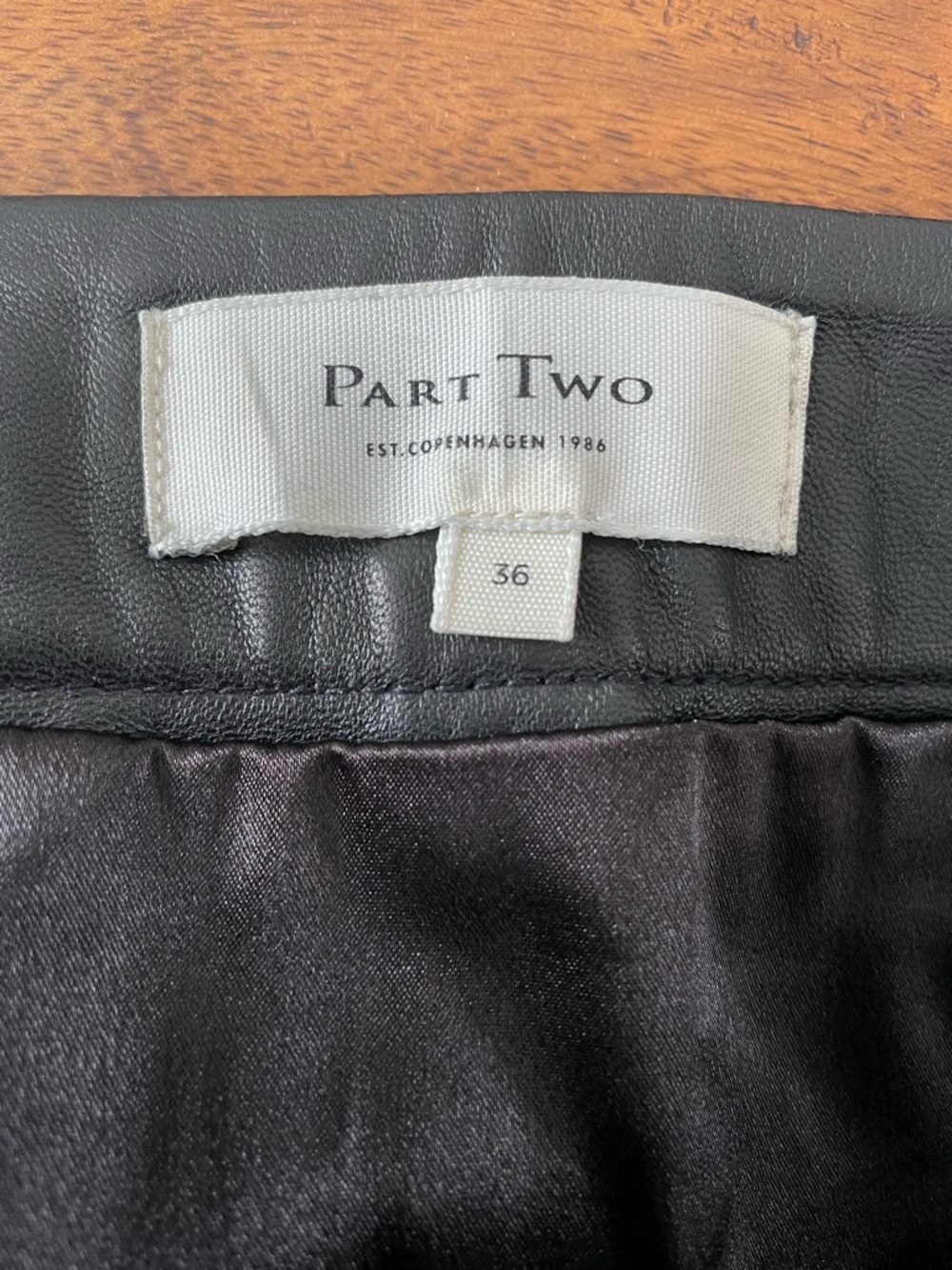 Part Two Copenhagen Lambskin Leather A Line Mini Skirt Size 36 Scandi Classic - Picture 5 of 15
